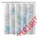 72-inch 35650 Interdesign New Leaves Shower Curtain Soft Blue And Green By 081492356509