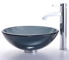 C-gv-104-12mm-1007ch 796199 Id Ramus Black Clear Glass Vessel Sink Faucet