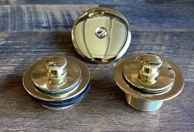 492607 Ab&a Lift And Turn Bath Tub Drain Trim Stoppers Cover Polished Brass Gold