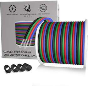 At-4p15m Aotoink Rgb Electrical Wire 50ft 4 Pin 22 Gauge Led Extension 15 Meters