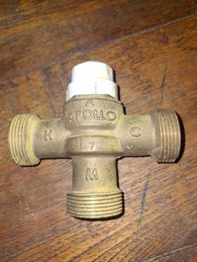 Apxmv34s Apollo 3/4 Inch Lead Free Bronze Pex Barb Thermostatic Master Mixing Valve