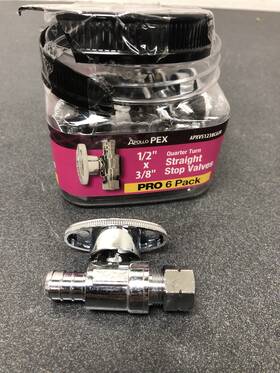 Apxvs1238c6jr Apollo 1/2 Inch Brass Pex-b X 3/8 Compression Valve 6-pack