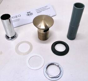 Rp81628gl Brizo Masco Push Button Pop-up Drain With Overflow In Brilliance Luxe Gold
