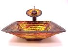 Bronze Vessel Rubbed Sink Glass Faucet Oil Sqaure