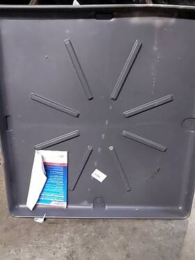20754 Camco 30 X 32 Inch Graphite Drain Pan With Pvc Fitting