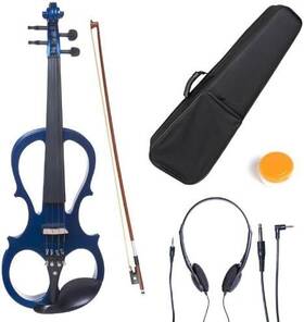 4cevn-l1bl Cecilio L4/4cevn-l1bl Left-handed Solid Wood Metallic Electric Violin - Blue