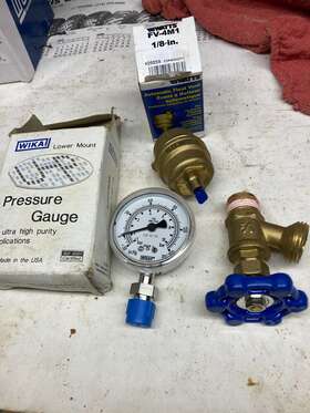 Commodity 098268260441 Hydronic Boiler Lot- Male Drain Used-pressure Gauge New- Purge Valve New