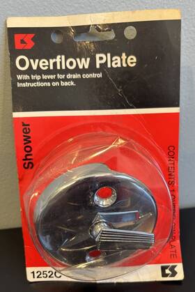 Cs 1252c Vtg Chrome Plated Overflow Plate Shower Trip Lever Drain Control Read