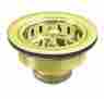 D214-24 Westbrass Decorative Post Large Basket Strainer Polished Gold
