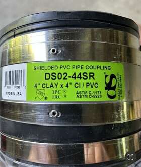 Ds02-44sr Dallas Specialty Mfg Co Bn Shielded Pvc Pipe Coupling 4 Inch Clay X Ci/pvc