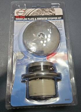 88966 Danco 88981 Overflow Plate And Stopper Kit In Chrome Finish