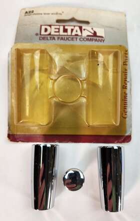 Delta 034449361880 Faucet Replacement Handles Chrome A22 Lift Rod Knob Bath Kitchen 2 Pc Nos