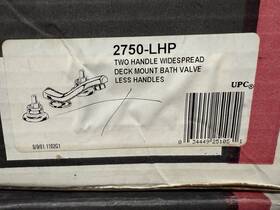 3577-nn Delta Widespread Bath Faucet In Pearl Nickel Porcelain Cross Handles