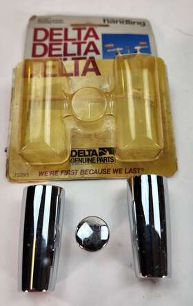 Rp15071 Delta Faucet Handles Chrome Lift Rod Knob Bath Kitchen 2 Pc Nos Replace