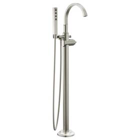 T4788-ss-pr-lhp-fl Delta Tetra Floor Mount Tub Filler Trim -lumicoat Stainless