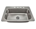 Us1030t Direct Stainless Sink Single Steel Bowl Topmount