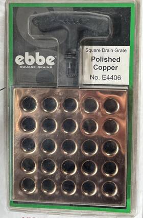 E4406 Ebbe Drain Grate 4406 Polished Copper Square New -original Packaging