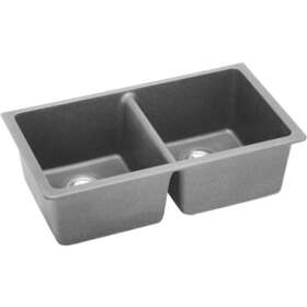 Elgu3322gs0 Elkay Quartz Classic 33 Inch X 18-1/2 9-1/2 Equal Double Bowl Undermount Sink