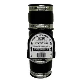 Thd1058 Everbilt 852205005492 2 Inch Sewage Full Flow Check Valve With Flexible Pvc Fittings