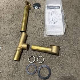 Everbilt 972089240179 Twist Close 1-1/2 Inch 20-gauge Brass Pipe Bath Waste And Overflow Drain Asis