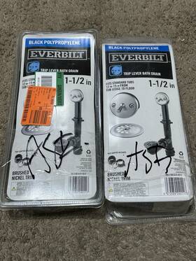Wo-2-bn-tl Everbilt New Trip Lever 1-1/2 Inch Black Poly Pipe Bath Drain Brushed Nickel Read