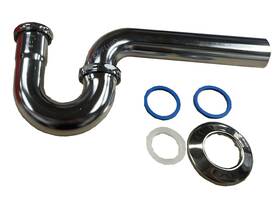 Ez-fluid 641945118674 1-1/2 Inch Thick Heavy Duty 17 Gauge Kitchen Sink Chrome Brass P-trap With Nut