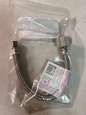 Fluidmaster 039961001825 38in X 88in 12in Noburst Braided Stainless Steel Toilet Connector