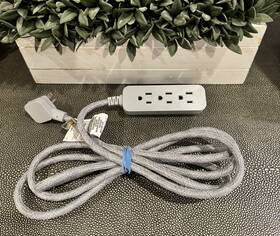 Ps8000b2 General Electric Ge 8000b2 15ft Braided Gray Fabric Extension Cord 3 Outlets