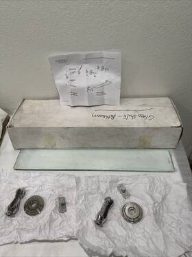 1118t-24 Ginger 1118t-24/pc 1118t-24/pn 24 Inch Toiletry Chelsea Shelf Tempered Glass Chrome Never Used
