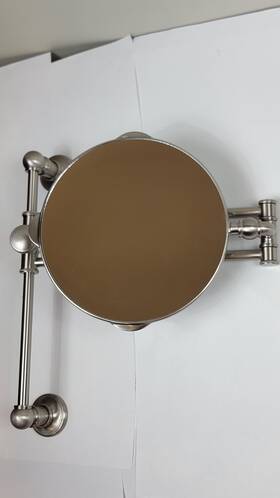 Ginger / Newport Brass 4544/15s Columnar Round Pivoting Vanity Mirror On Slide Bar 4544 8x14 Satin Nickel