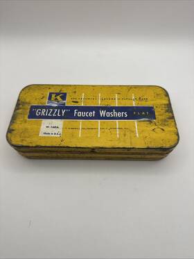 W-160a Grizzly Vtg Beveled Faucet Washers Yellow Metal Inch Container Kit