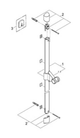 28723r00 Grohe 28723 Movario 24 Inch Shower Bar In Polished Brass Parts