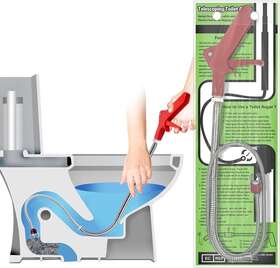 Gulrear 791590202843 Toilet Clog Remover Snake Auger Stainless Steel Telescoping Unclogger