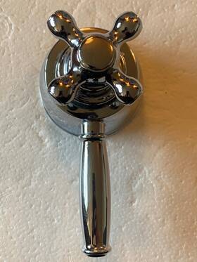 30539418 Hansgrohe Retroaktiv Tbv Lever/cross Handle Chrome Repair Replacement Pre-owned