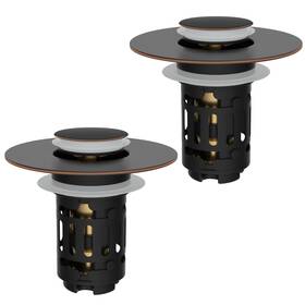 100-12.bdsd2507-2500-orb-2p Hibbent 2 Pack 3 In 1 Bathroom Sink Drain Strainer Pop Up Stopper With Removable Sta