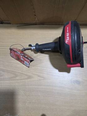 410-185-0111 Husky 1/4 Inch X 25 Ft. Drill Drain Snake Power Drum Auger
