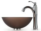 C-gv-103fr-14-12mm-1005ch Id Glass Faucet . 14 796516 Sink Rivera Vessel Brown Frosted