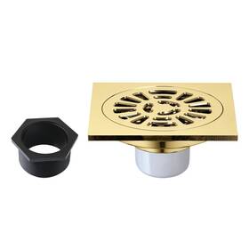 Kingston Brass Bsf4267pb 4 Inch Square Grid Shower Drain With Hair Strainer Polished