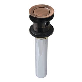 Kingston Brass Kb810ac Push Pop-up Drain With Overflow Antique Copper