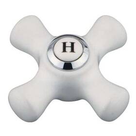 Kbh1601pxh Kingston Brass Hot Porcelain Cross Handle 3/8 Inch X 16pt - Polished Chrome