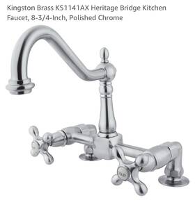 Ks1145ax Kingston Brass Heritage Two-handle Bridge Kitchen Faucet