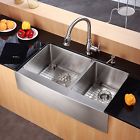 36-es Kitchen Farmhouse Scratch Stainless Double-bowl Sink 36-inches Resistance Steel