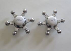 50281-cpmpn Kohler 6 Prong Chrome Cross Porcelain Button Handles