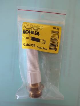 72-8633r Kohler Crump Faucet Stem Brass Old Stock