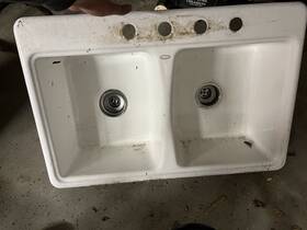 Kohler 885612131485 Brookfield Top-mount Double-bowl Kitchen Sink Used