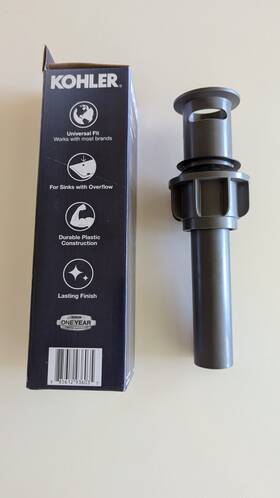 Kohler 885612936035 Clicker Pop-up Drain With Overflow Matte Black - Parts Only
