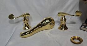 K-16101-4-pb Kohler Lavatory Faucet Scroll Lever Handle Polished Revival Parts