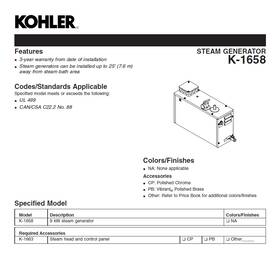 K-1658 Kohler Steam Unit 9kw With Controller