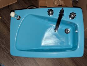K-2170-32 Kohler Lady Vanity 28 Inch Bathroom Sink Side Sprayer New Orleans Blue