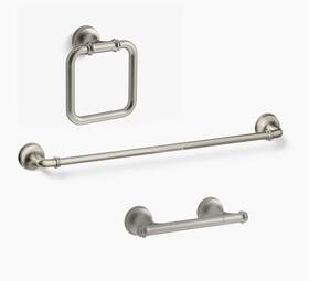 K-27386-bn Kohler Bn Bellera Towel Ring Bar And Toilet Paper Holder Bundle